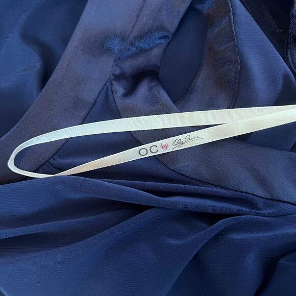 OLEG CASSINI BLACK TIE EVENING COCKTAIL DRESS SLEEVELESS SEQUIN NAVY SIZE 6 - Picture 11 of 15